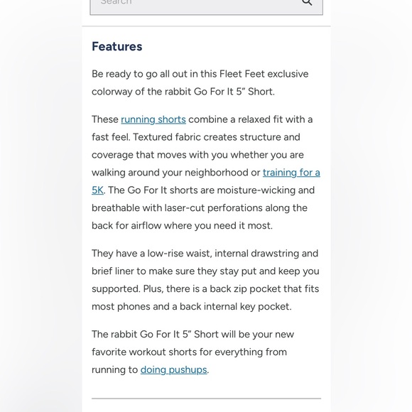 rabbit Go For It 5" Short - Sz Large Men's Running Shorts - Picture 12 of 12